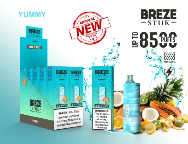 BREZE STIIK BS8500 8500 Puffs 13 skaalattuna