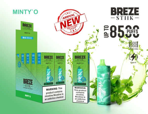 BREZE STIIK BS8500 8500 Puffs 6 skaalattuna